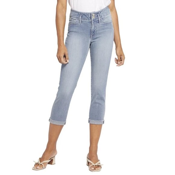 NYDJ Denim - NYDJ Chloe Capri Jeans Hollywood Waistband Thistle Falls Size 4 Cropped Denim